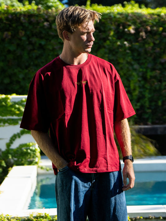 Box Fit Tee - Burgundy
